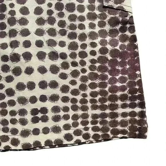 Ideology Women's Ivory & Brown Poly Circle Print Straight Skirt w Stud Accents - Picture 4 of 14